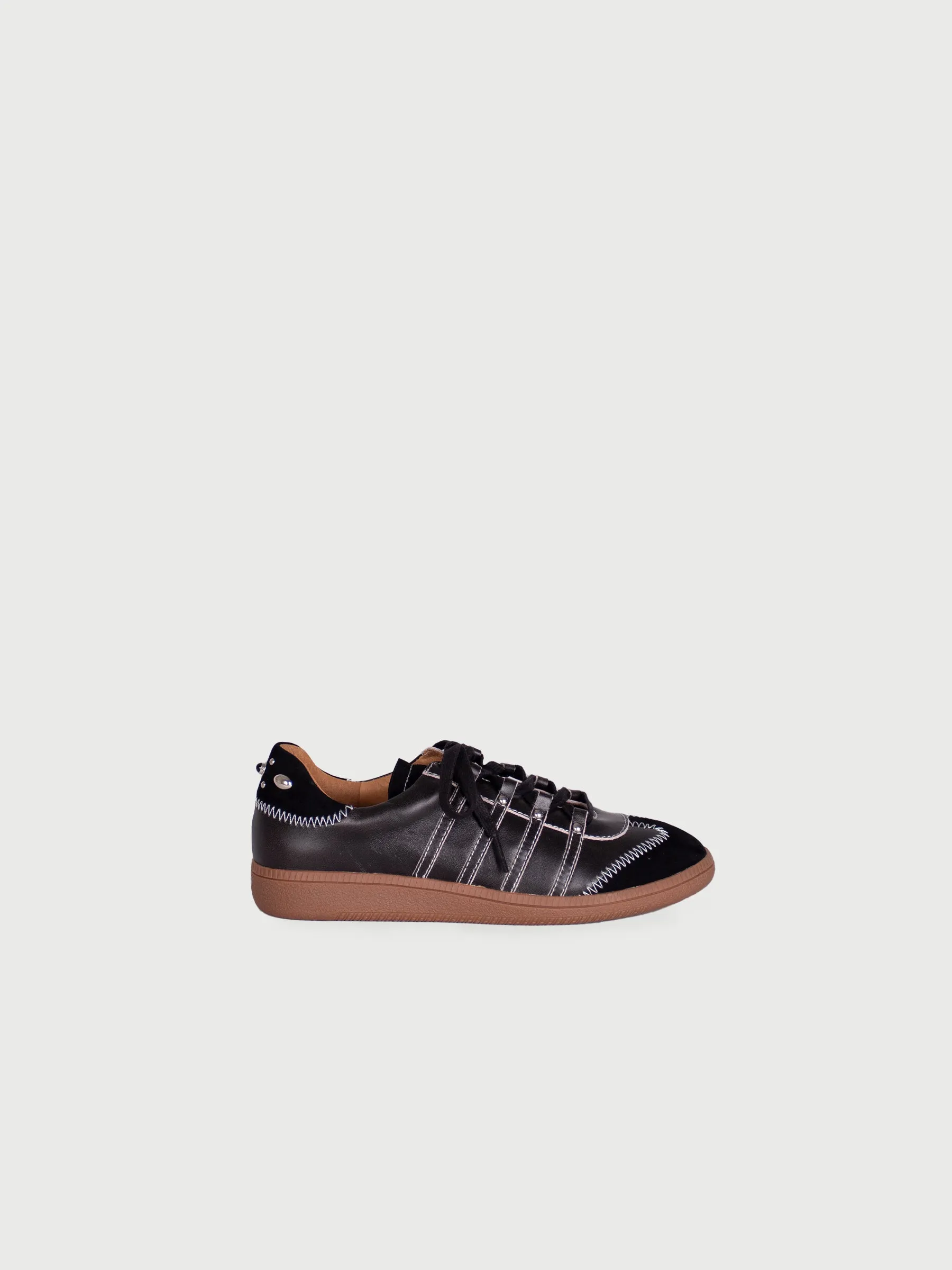 ✺ SYZYGY x LEATHER LAB ✺ Overlock Seam Stud-Embellished Sneakers