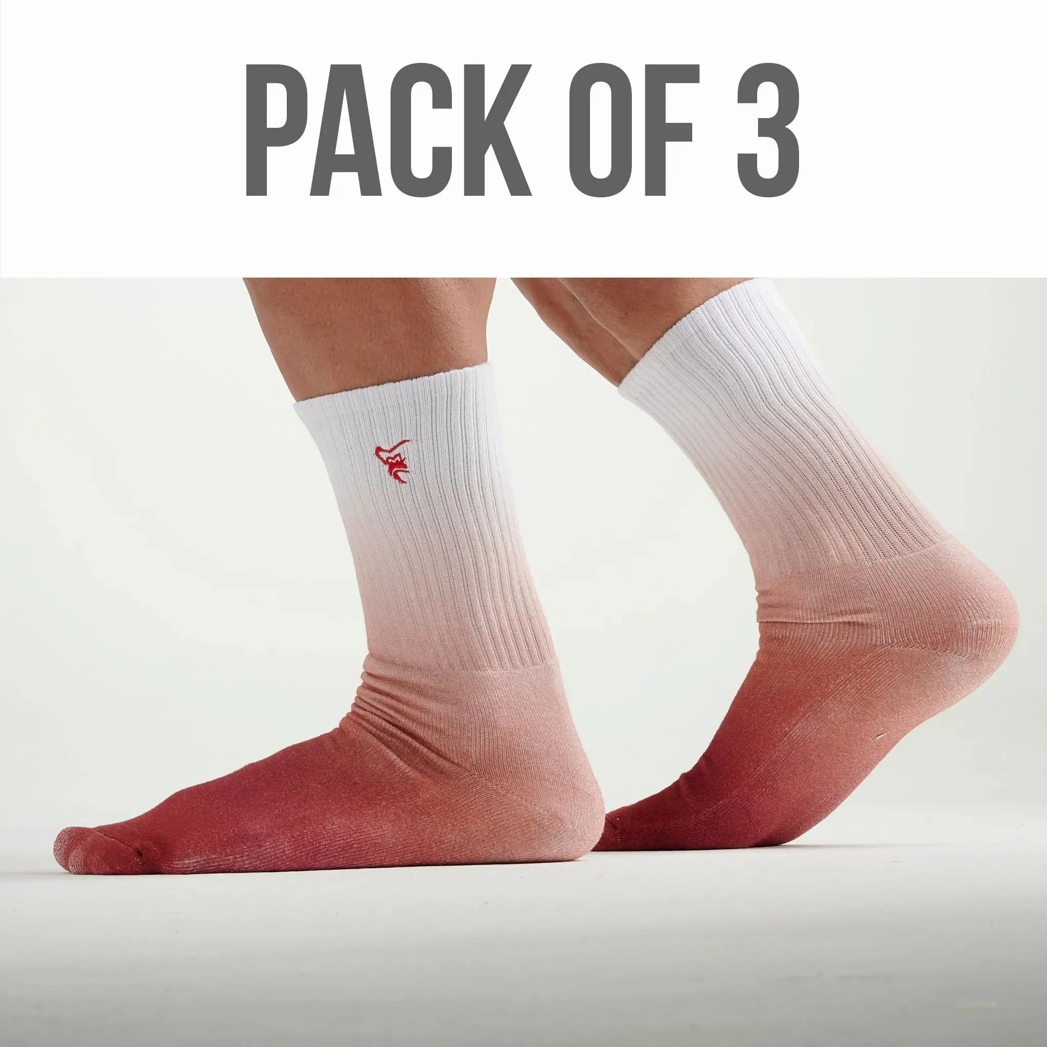 3 Pack Embroidered Tie Dye Gym Socks