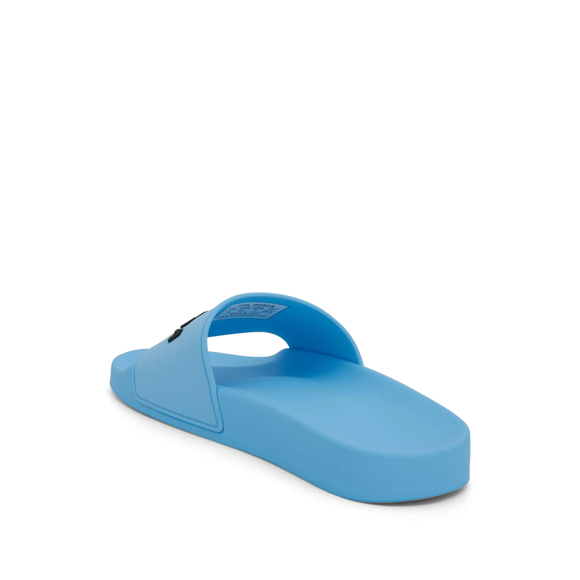 3D Logo Pool Slide Sandal in Sky Blue/Black