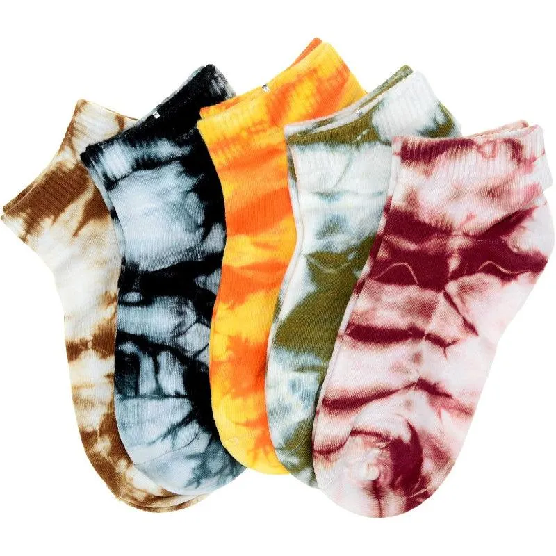 5 Pairs Tie Dye Pattern Socks For Everyday Wear