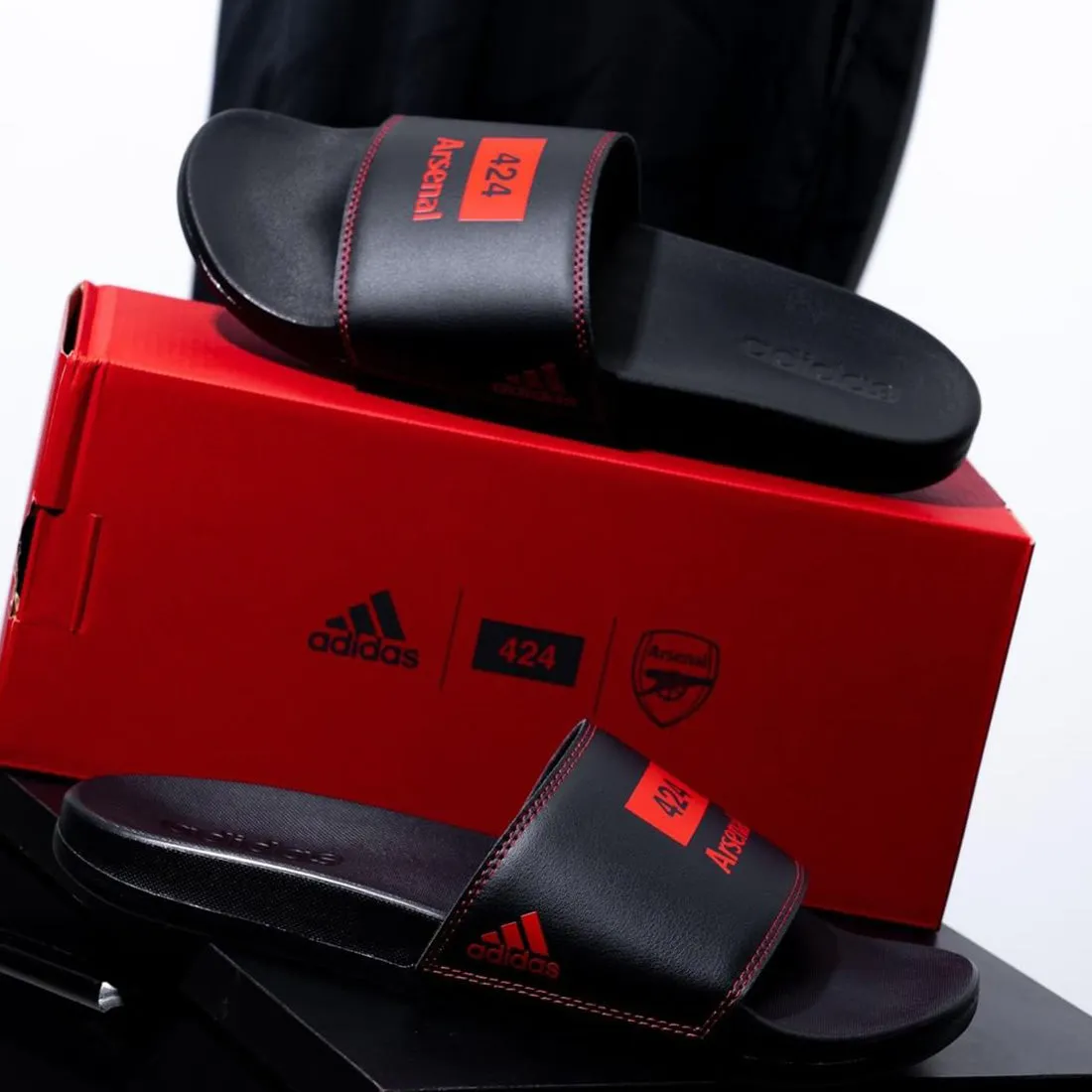 ADIDAS MEN ADILETTE COMFORT X 424 X AFC SLIDES SLIPPER BLACK