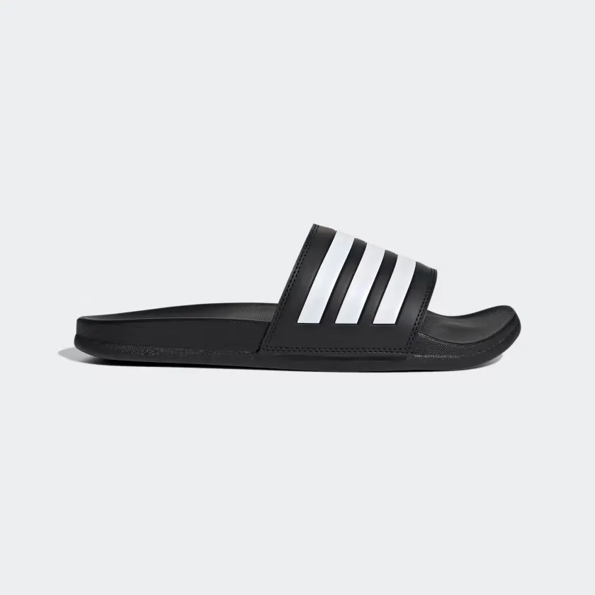 Adidas Men's Adilette Comfort Slides - Core Black / Cloud White