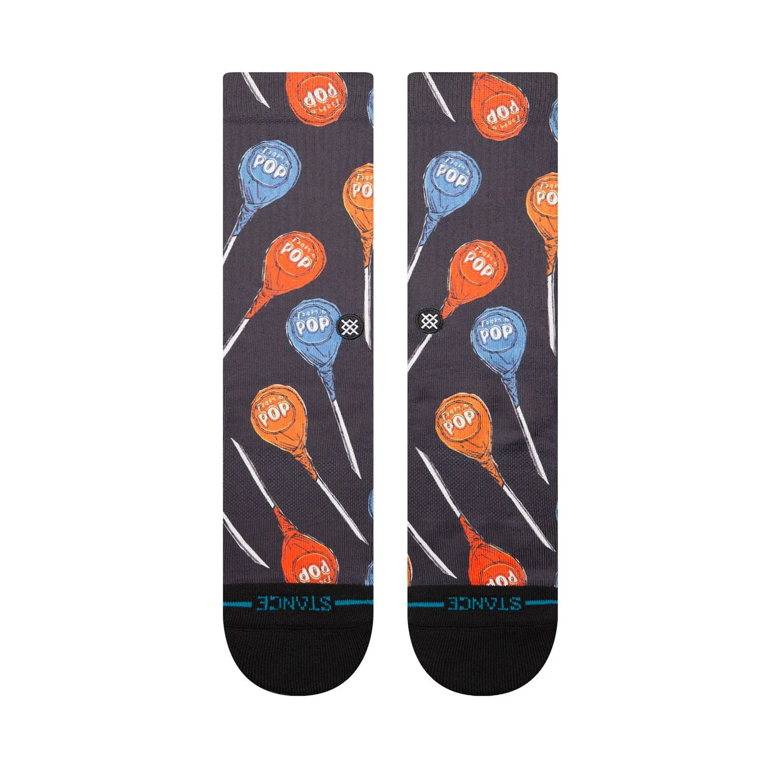 Adult Crew Socks - Tootsie Pop - Black