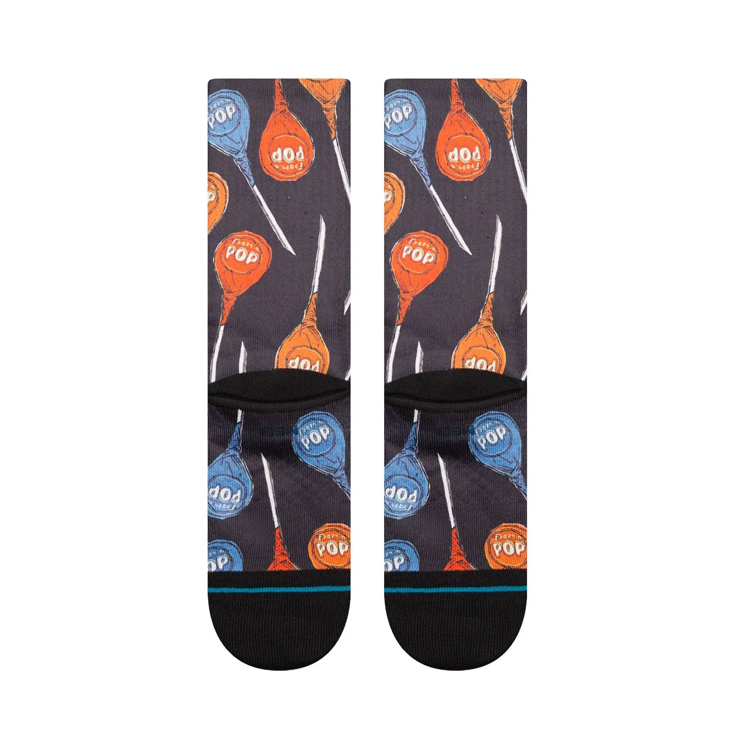 Adult Crew Socks - Tootsie Pop - Black