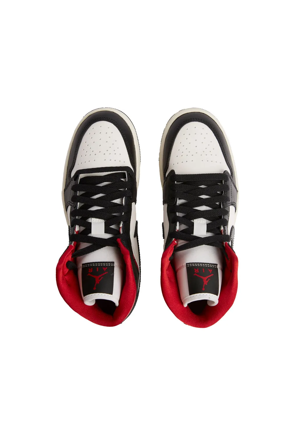 Air Jordan Womens 1 Mid 'Black/Gym Red/Sail'