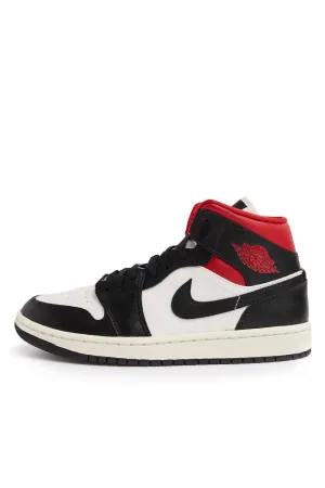 Air Jordan Womens 1 Mid 'Black/Gym Red/Sail'