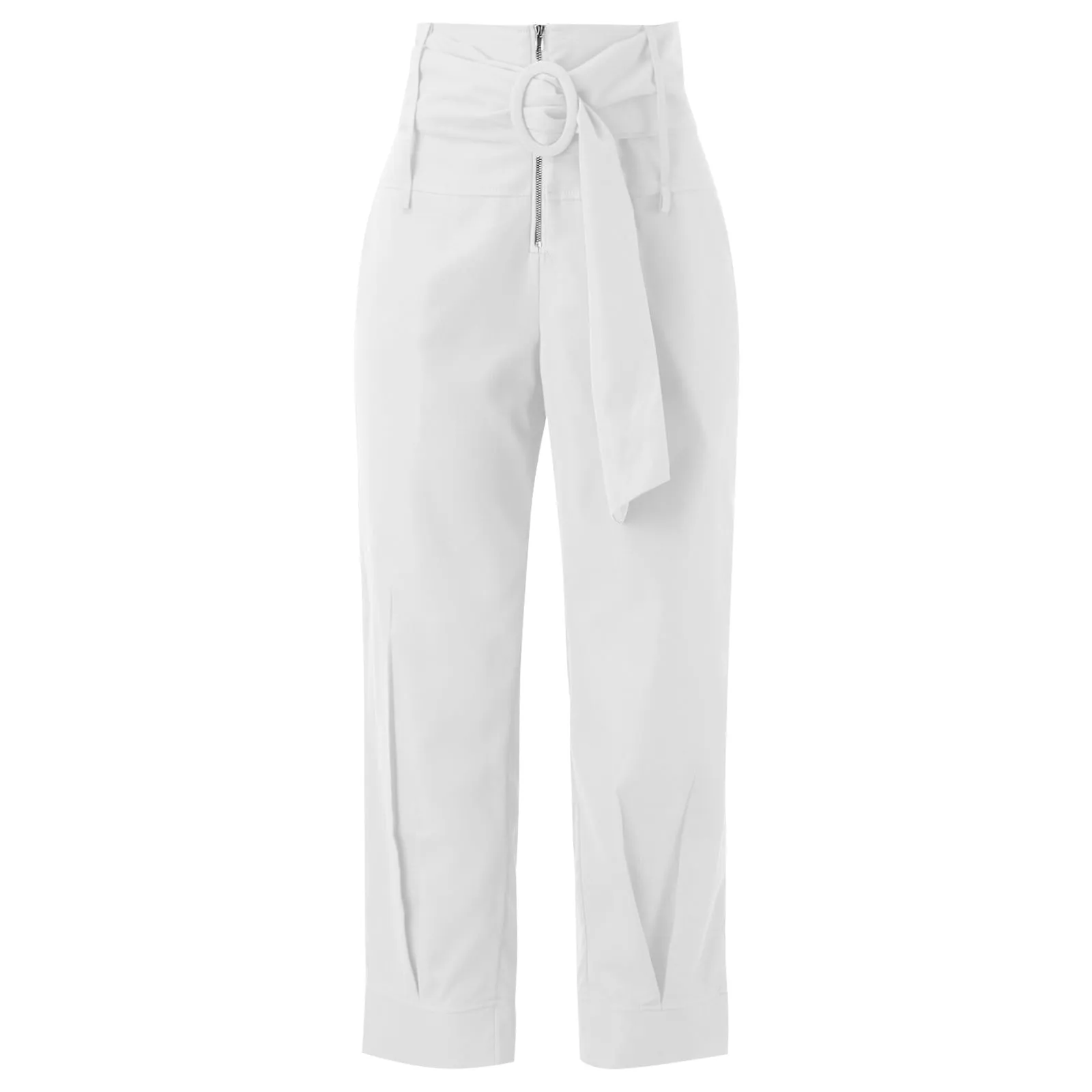 Akiihool Womens Work Pants Women's Golf Pants with Pockets Stretch High Wasited Travel Work Pants for Women (White,L)