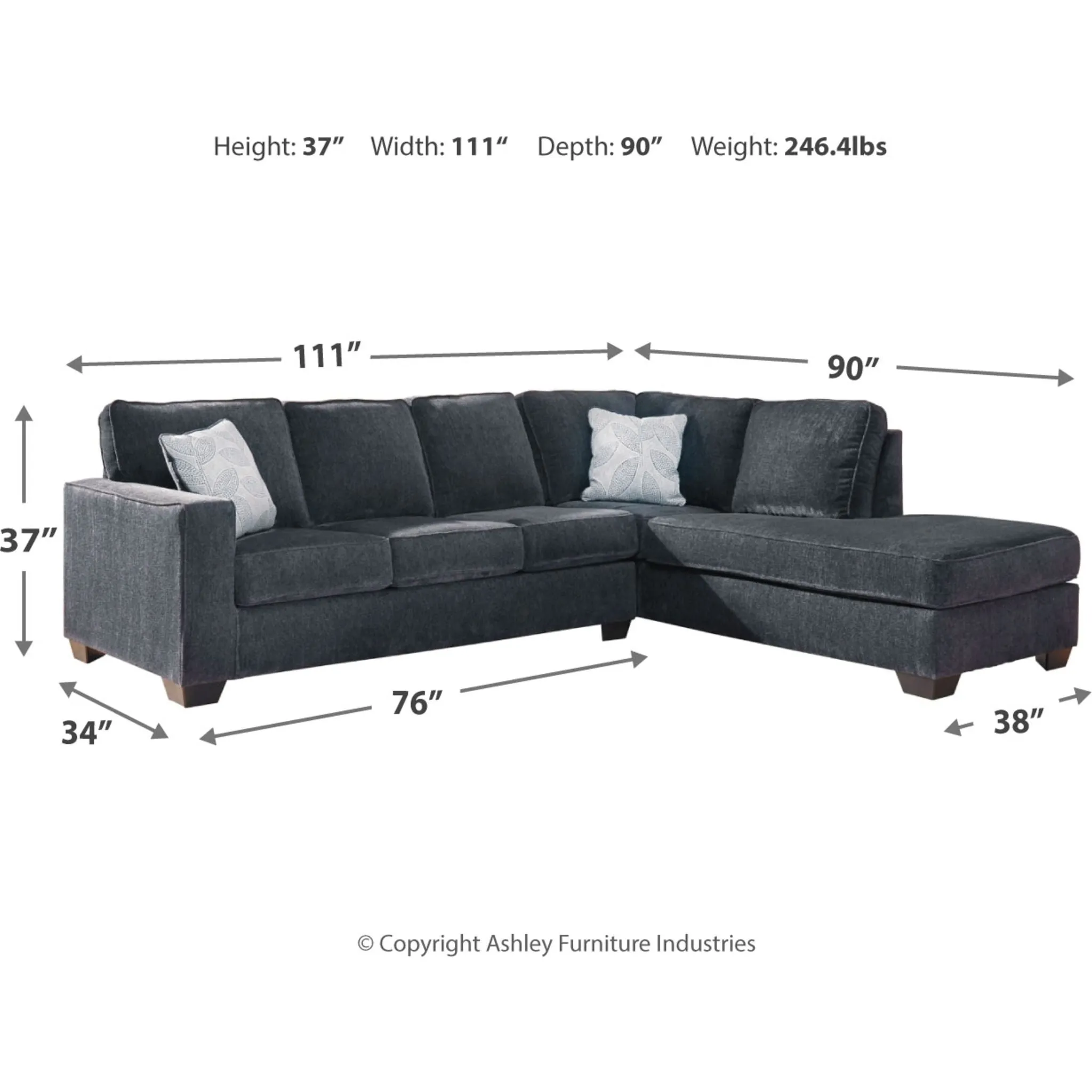 Altari 2 Piece Sleeper Sectional with Chaise