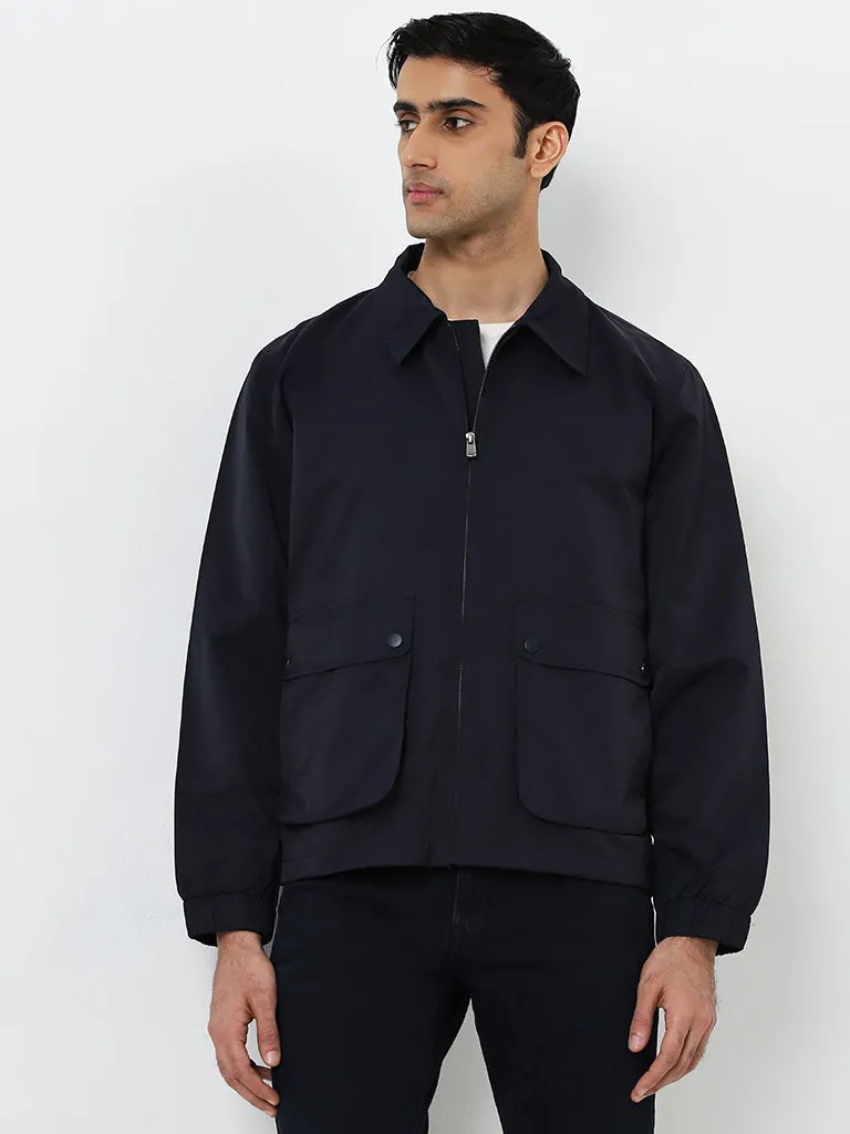 Ascot Navy Cargo-Style Relaxed-Fit Jacket