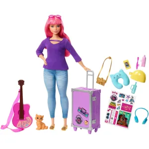 Barbie Daisy Doll with Kitten, Luggage, Guitar & Travel Accessories