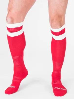 Barcode Berlin Football Socks Red White