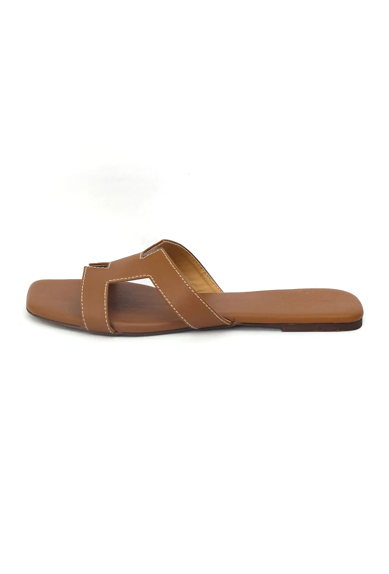 Bark Brown Cruelty Free Leather Sliders