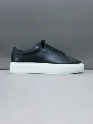 Basic Essential Leather Trainer in Black