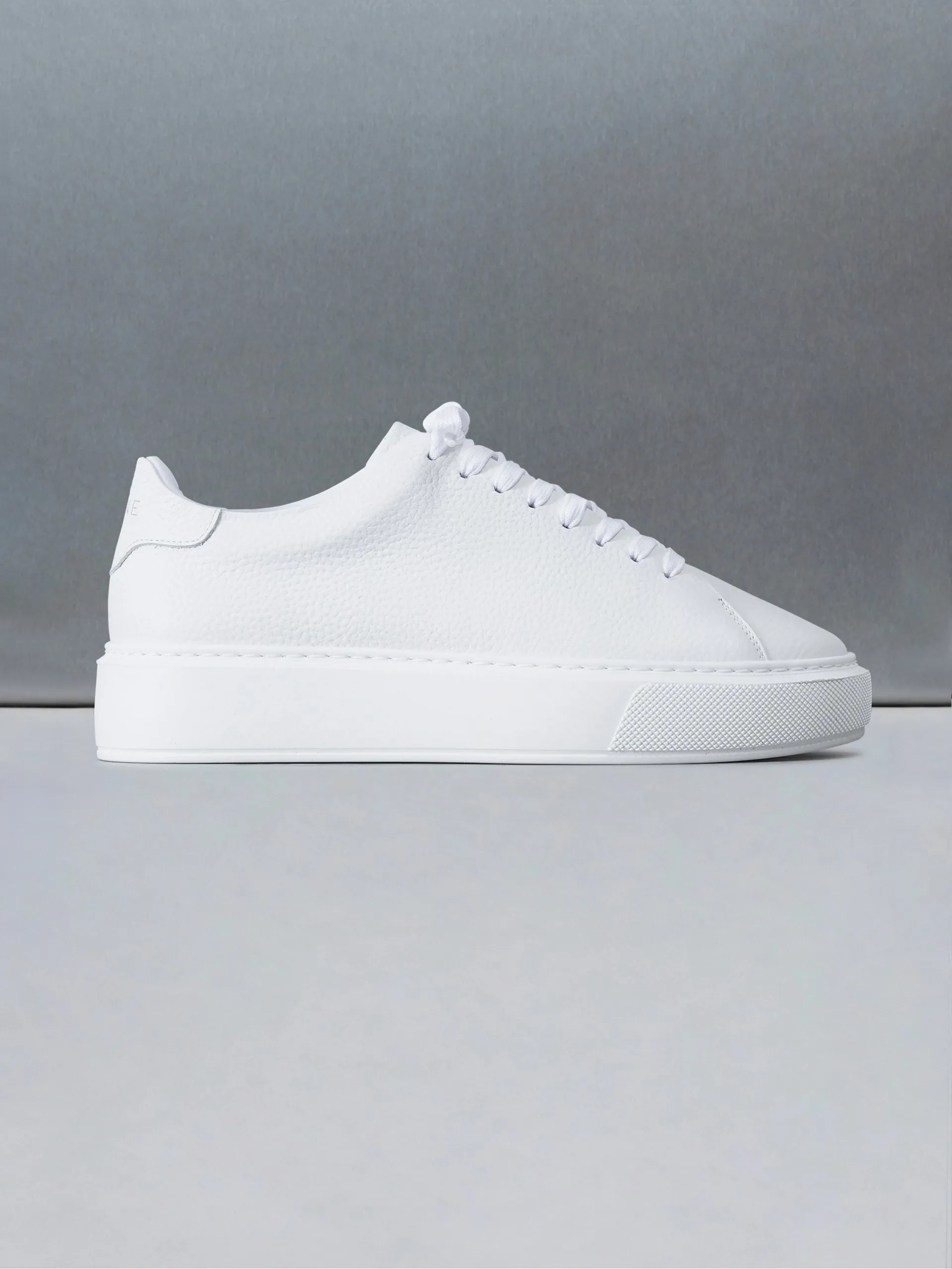 Basic Essential Leather Trainer in Triple White