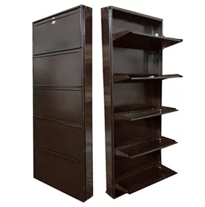 Biyani Metal Shoe Rack 26", Jumbo Shoe Rack 5 Shelves, Brown