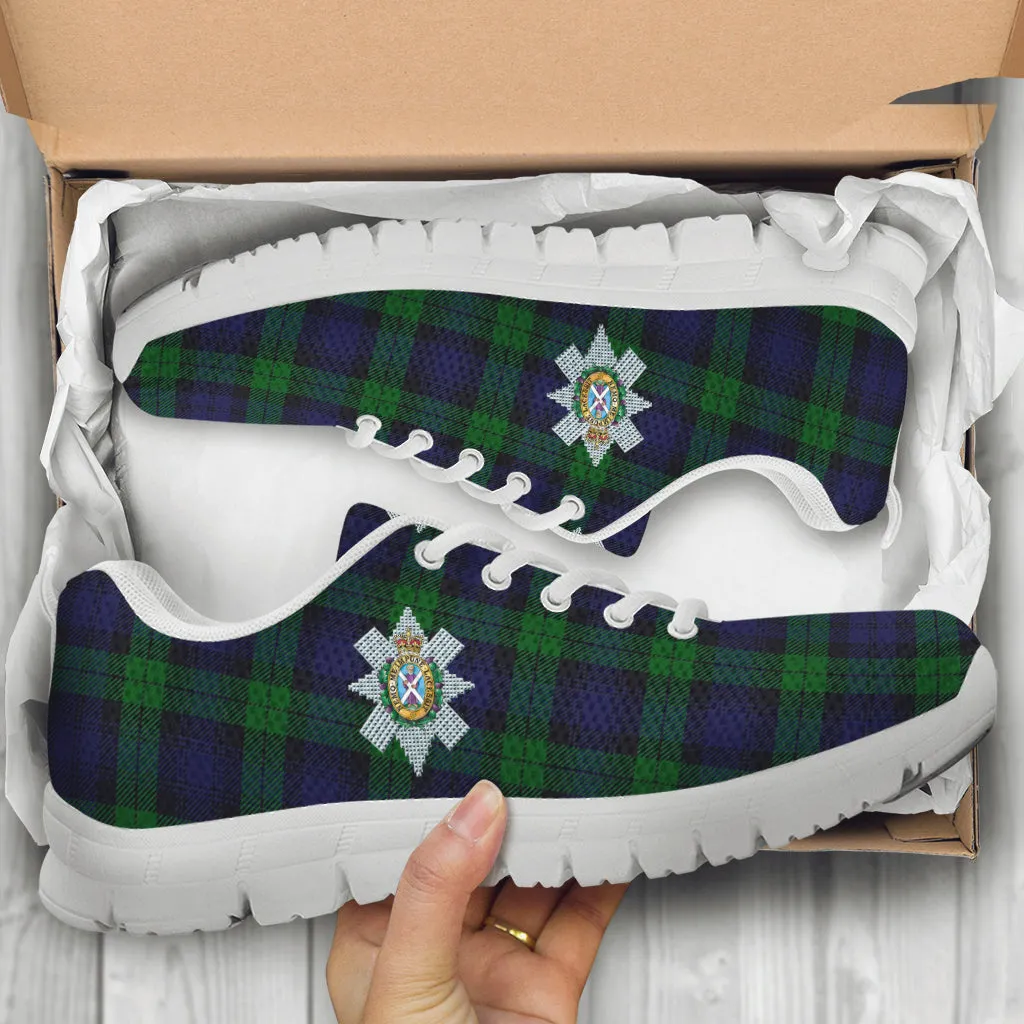 Black Watch Tartan Sneakers with Family Crest