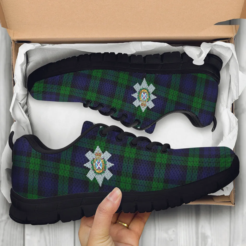 Black Watch Tartan Sneakers with Family Crest