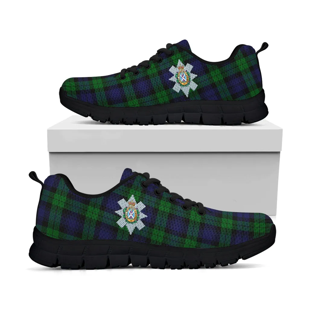 Black Watch Tartan Sneakers with Family Crest