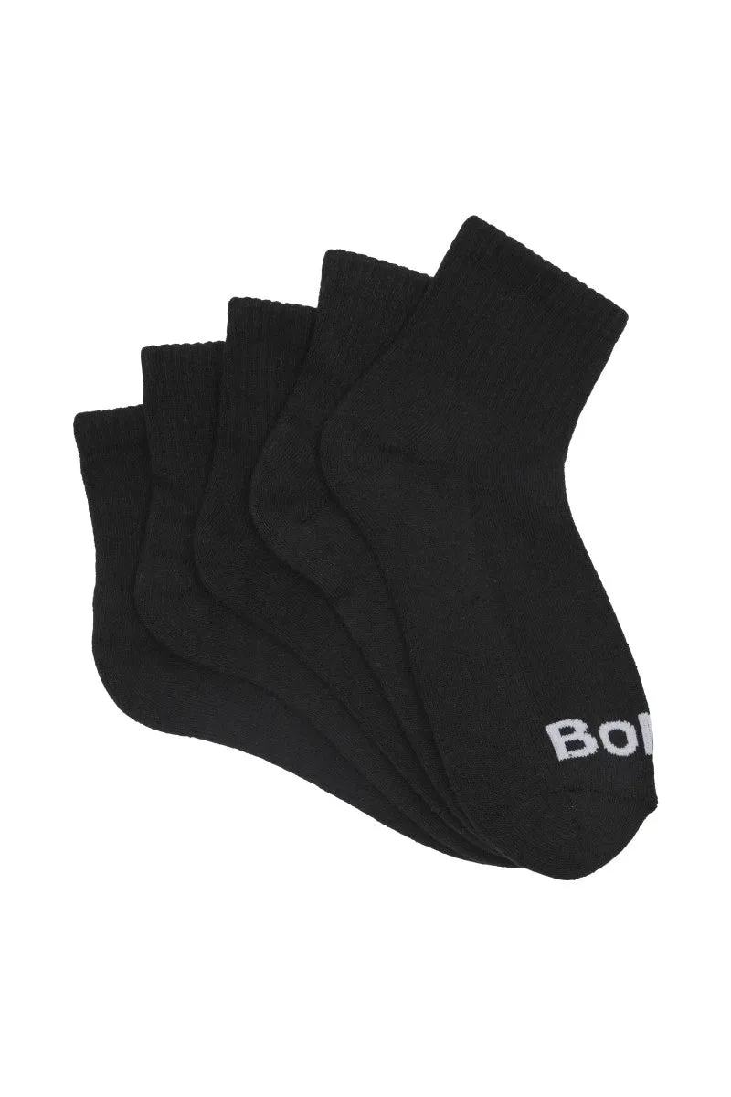 Bonds Womens Value Cushioned Quarter Crew Socks 5 Pack - Black