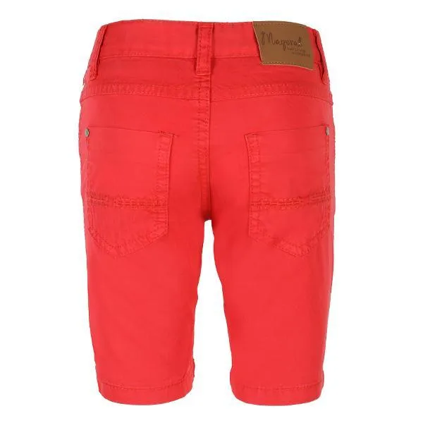 BOYS BASIC 5 POCKETS  RED TWILL SHORTS