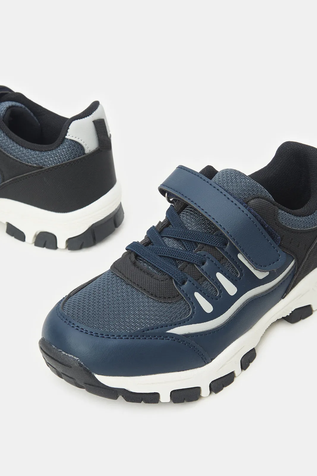 Boys Navy Velcro Trekker Shoes