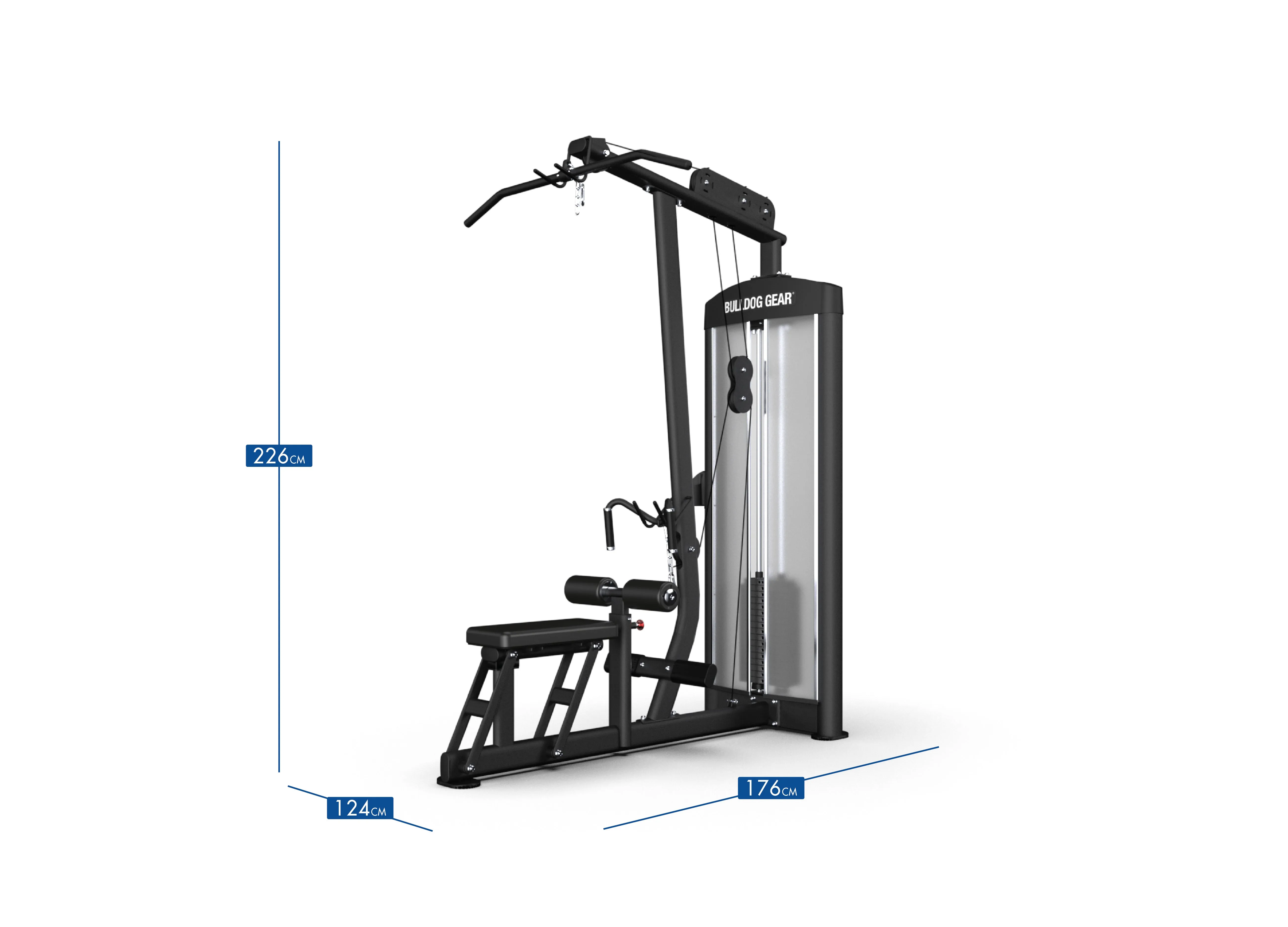 Bulldog Gear - Dual Function Lat Pulldown/Seated Row Machine 120kg Stack