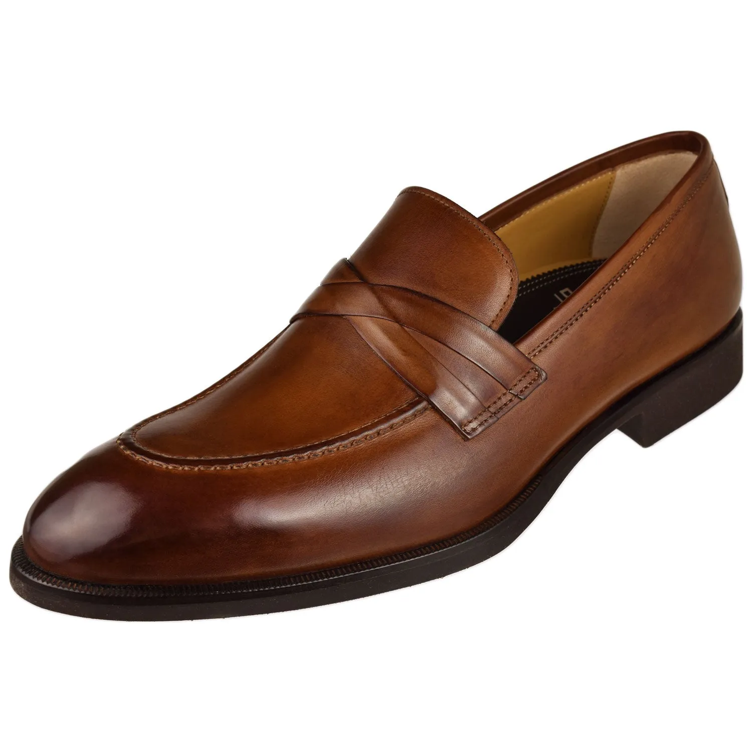 Burnished X Strap Penny Loafer