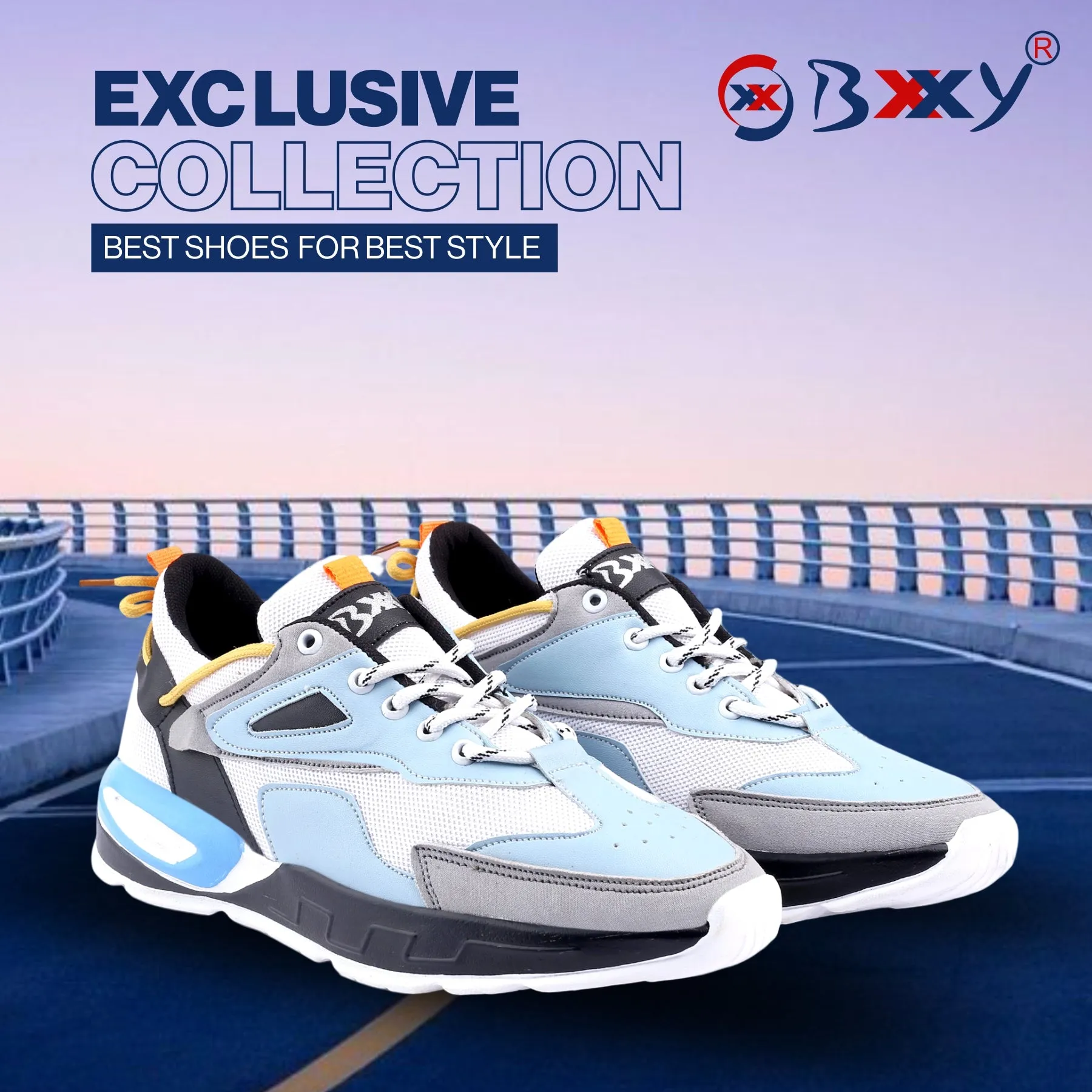 BXXY Men's Latest Casual Sneakers And Sports Lace-Up Stylish Shoe With Eva Sole