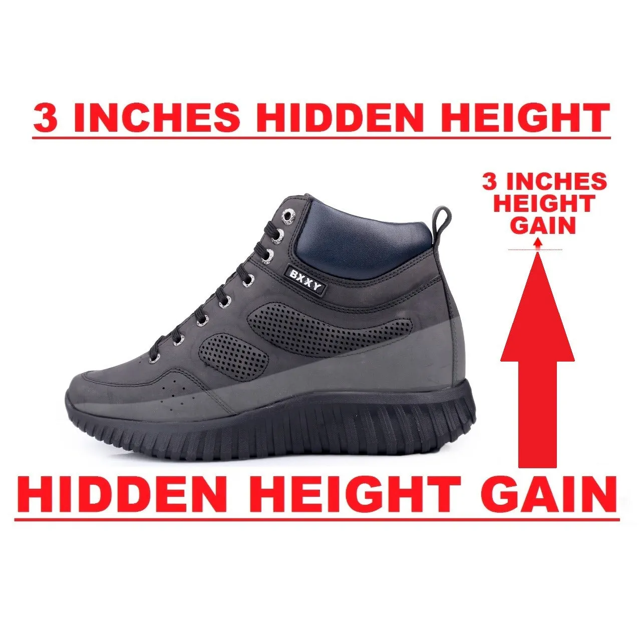 Bxxy's 3 Inch Hidden Height Increasing Shoes for Men