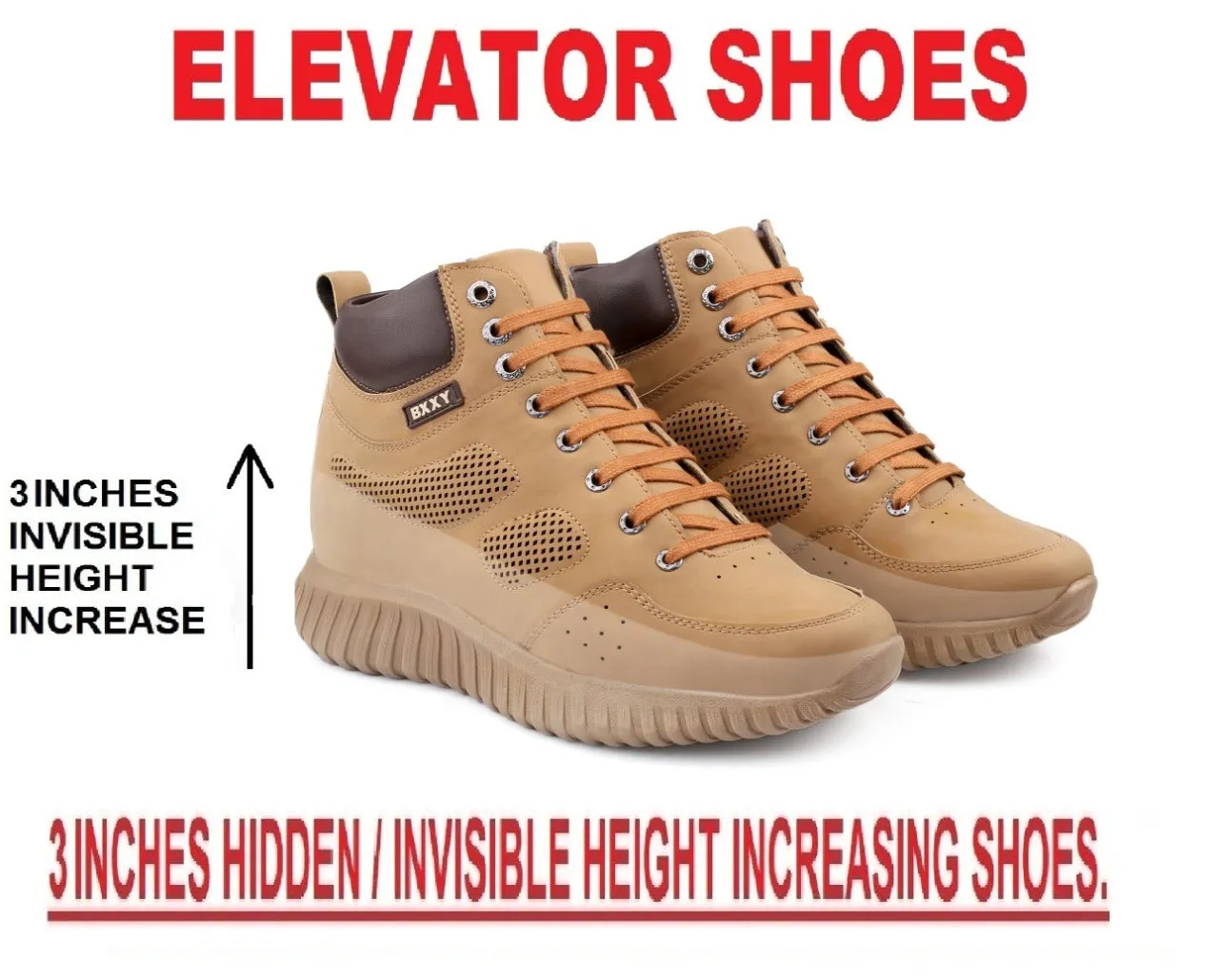 Bxxy's 3 Inch Hidden Height Increasing Shoes for Men