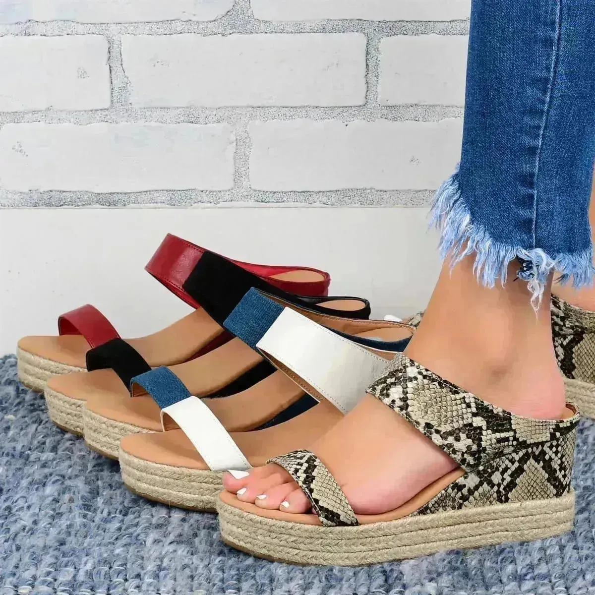 Casual High Wedge heel Slide on Slippers for women