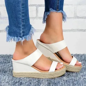 Casual High Wedge heel Slide on Slippers for women