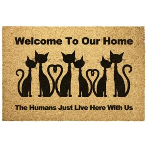 Cat Doormat - Humans Just Live Here With Us