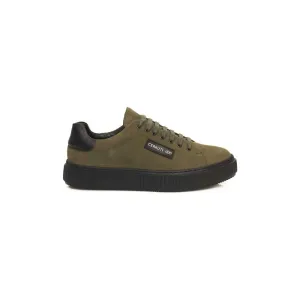 Cerruti 1881 Green Leather Men Sneaker