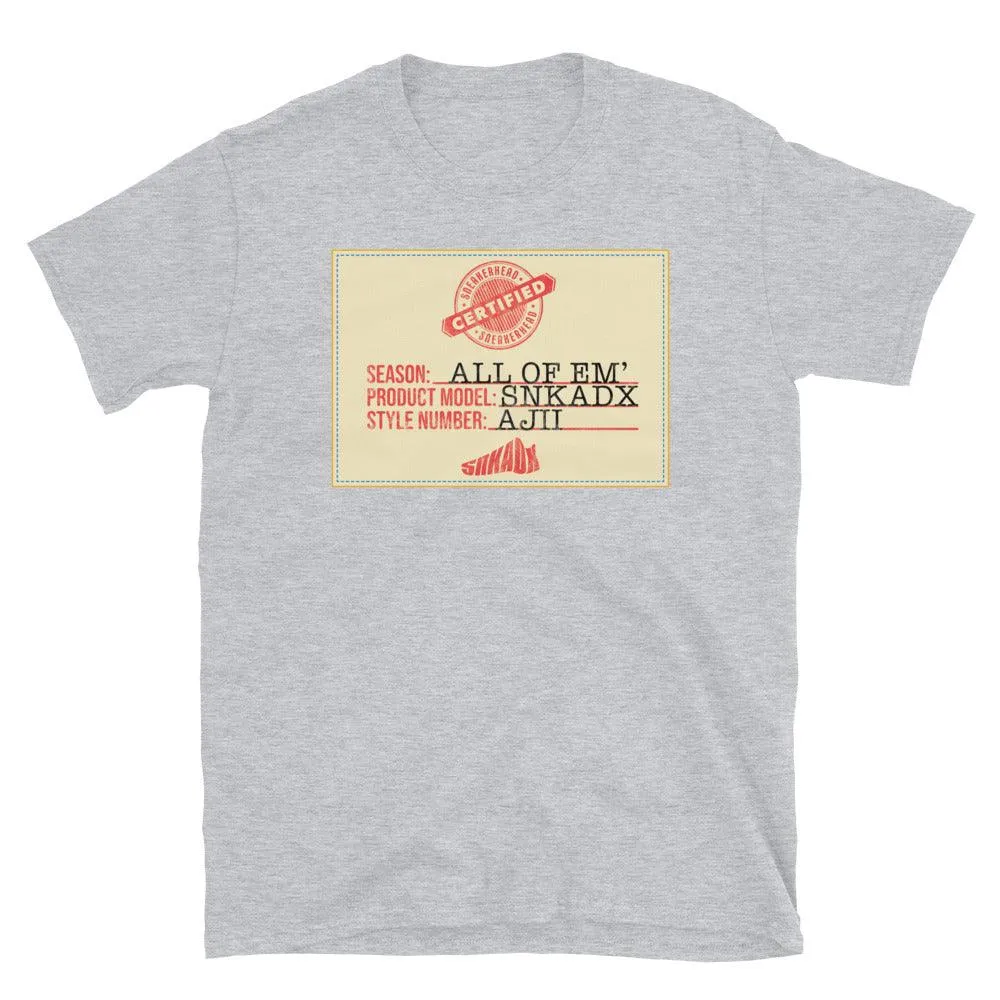 Certified Sneakerhead Shirt To Match Union LA Air Jordan 2 Grey Fog