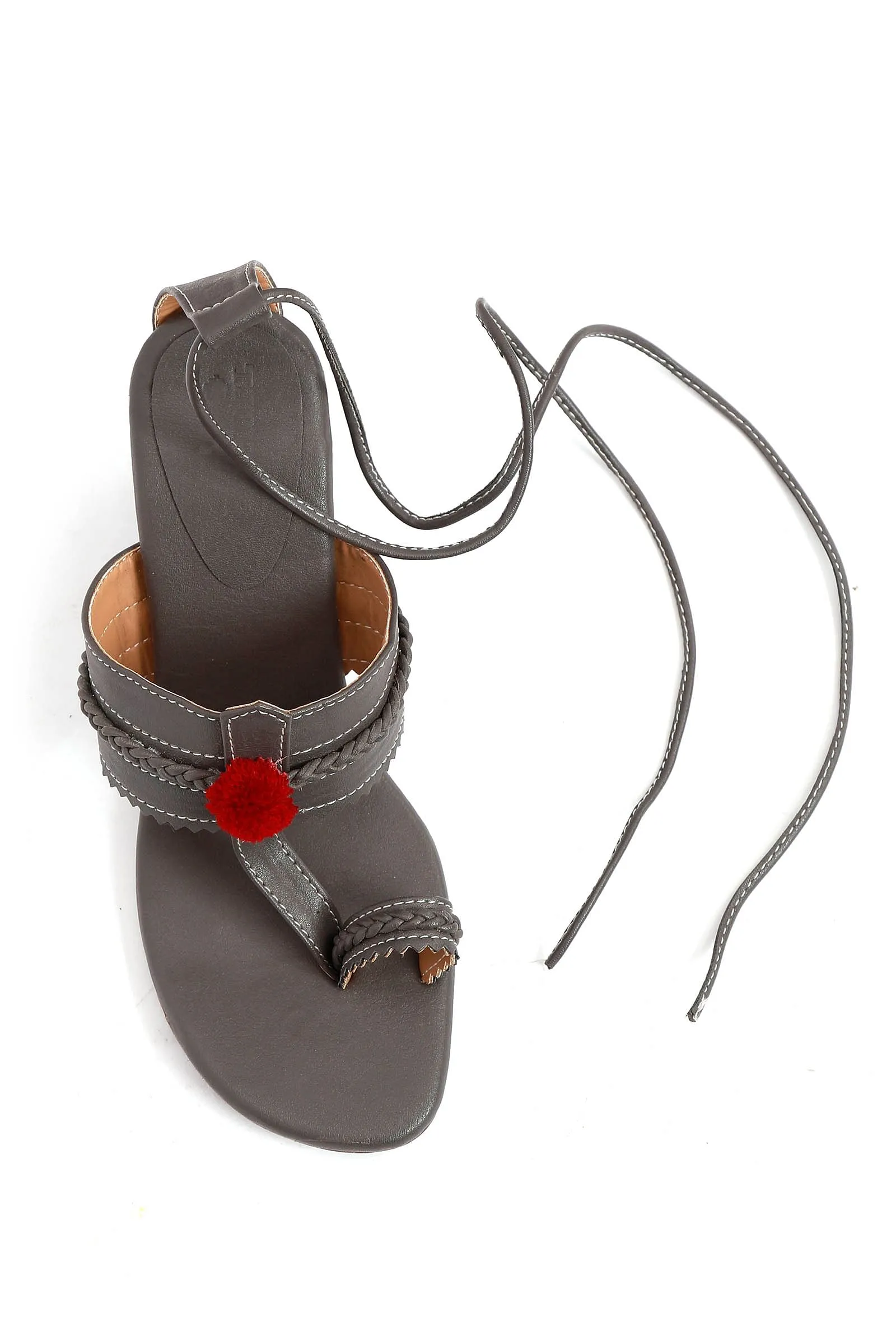 Chalk Grey Cruelty Free Leather Heels Sandals