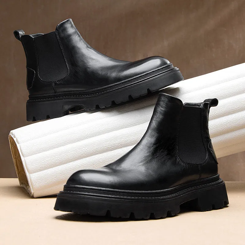 ChicHide Leather Slip-On Ankle Boots