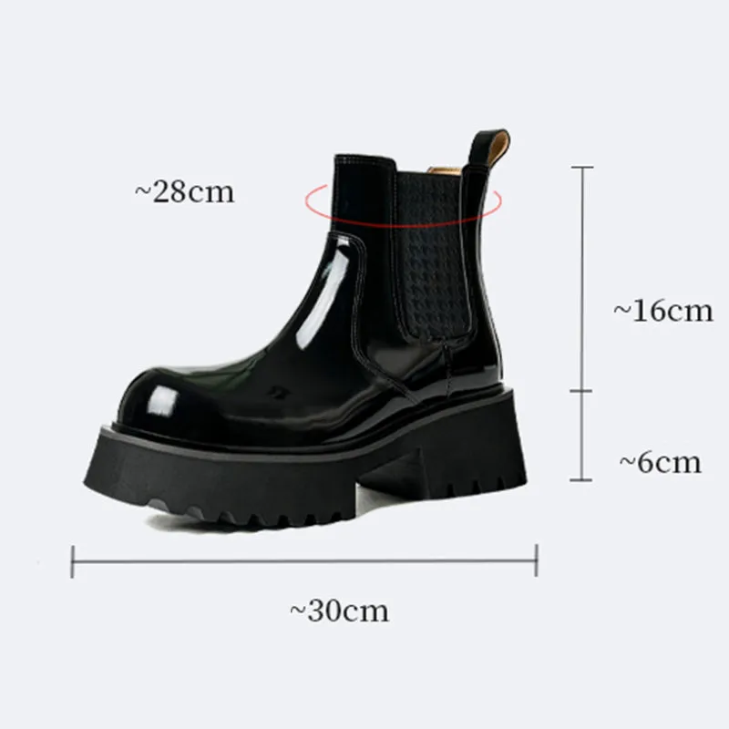 ChicHide Slip-On Platform Big Head Ankle Boots