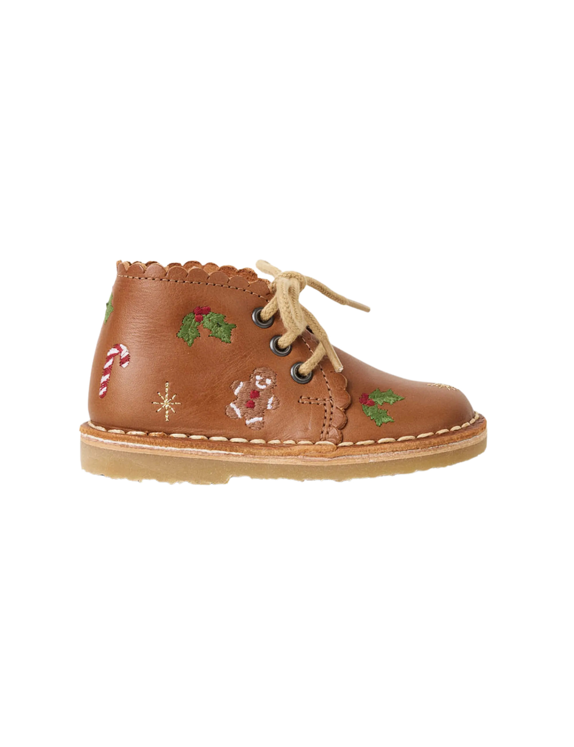 Christmas Scallop Boot - Cognac