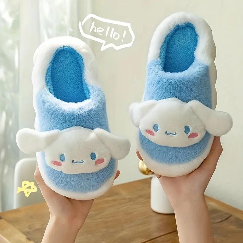 Cinnamoroll Cute Cartoon Furry House Shoes For Girls, Comfortable Non Slip Soft Bottom Walking Shoes For Indoor, Autumn And Winter, Party Gift