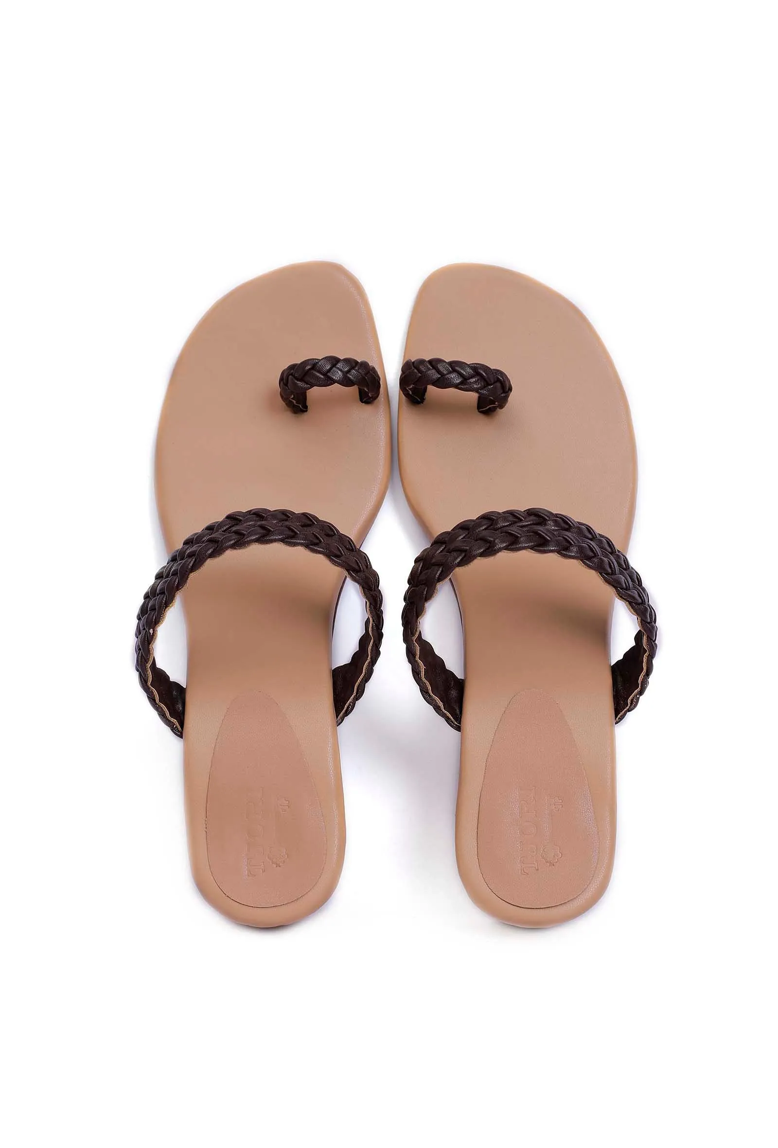 Classic Black Knotted Cruelty Free Leather Sandals