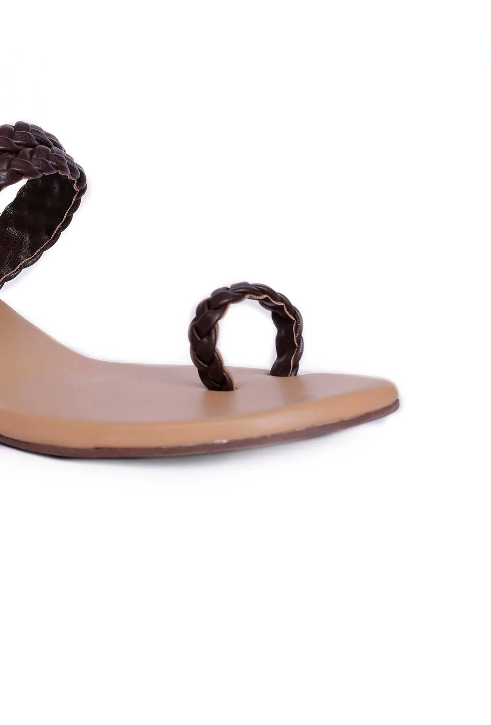 Classic Black Knotted Cruelty Free Leather Sandals