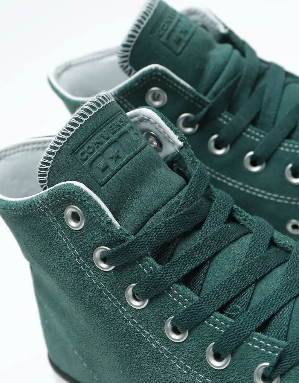 Converse CTAS Pro Hi Suede Skate Shoes - Faded Spruce/White