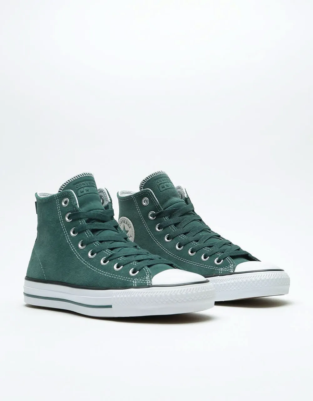 Converse CTAS Pro Hi Suede Skate Shoes - Faded Spruce/White