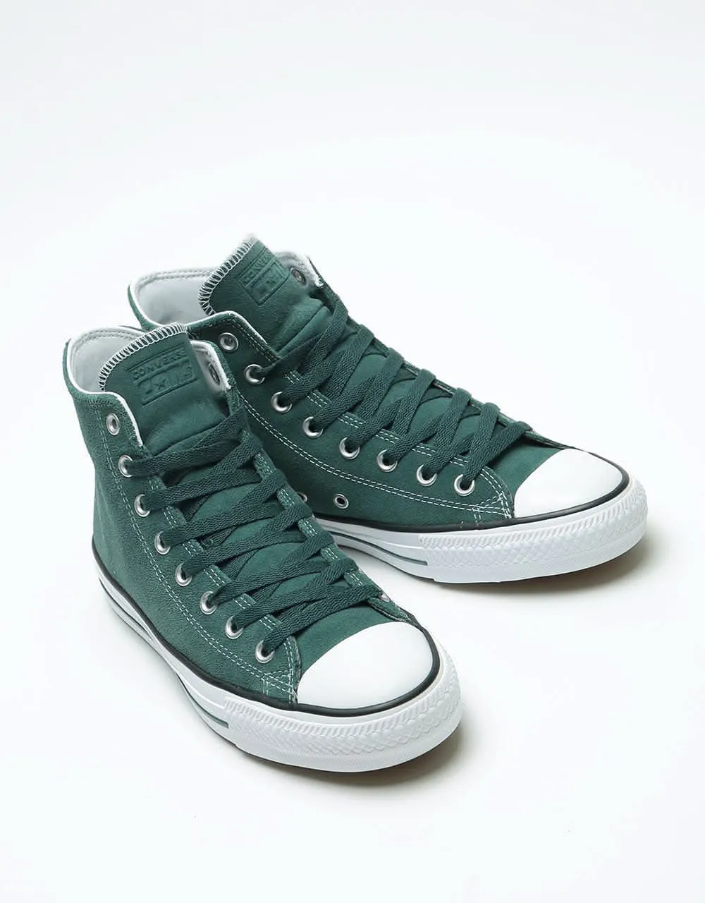 Converse CTAS Pro Hi Suede Skate Shoes - Faded Spruce/White