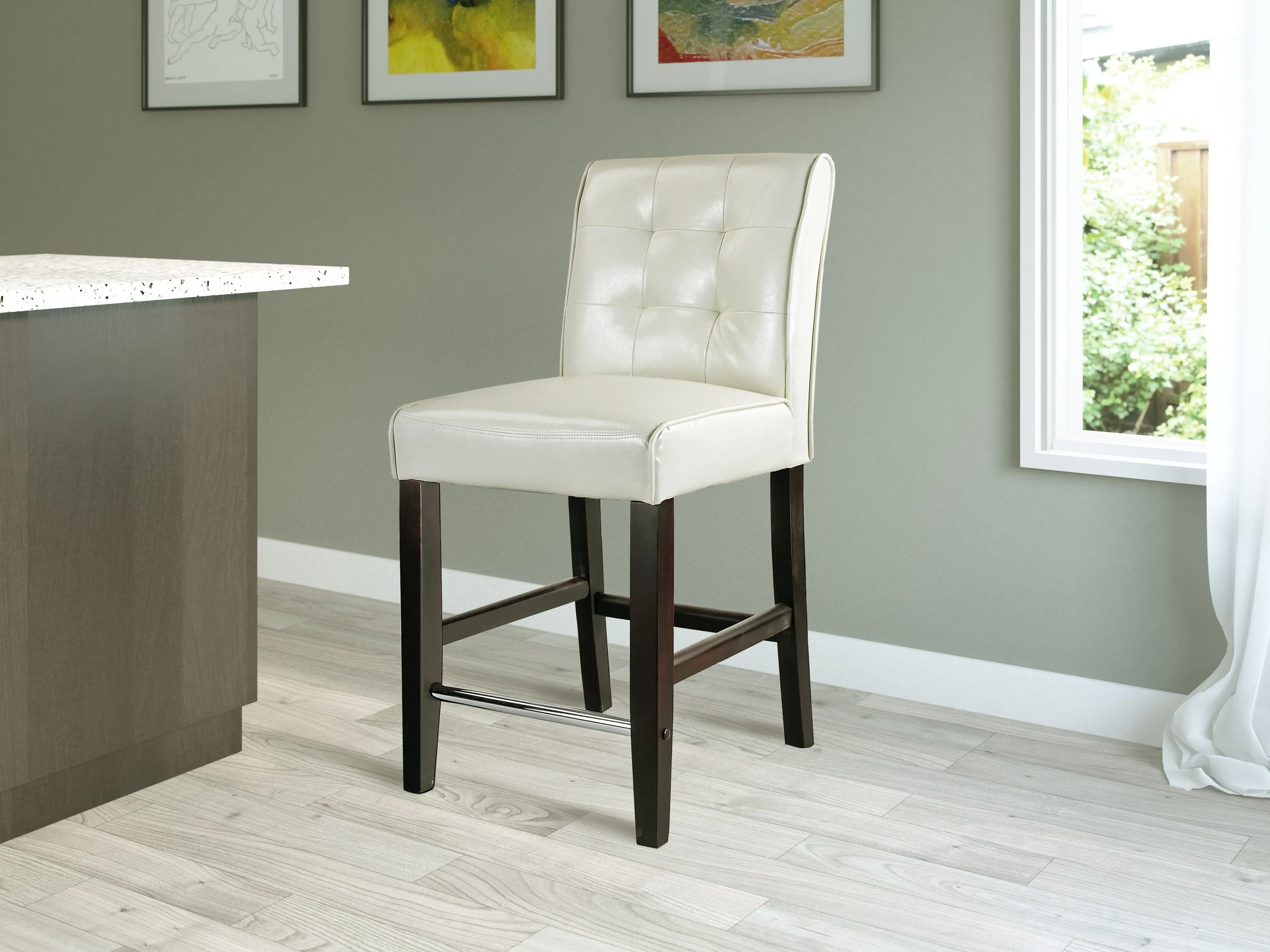 Cream Counter Height Bar Stool