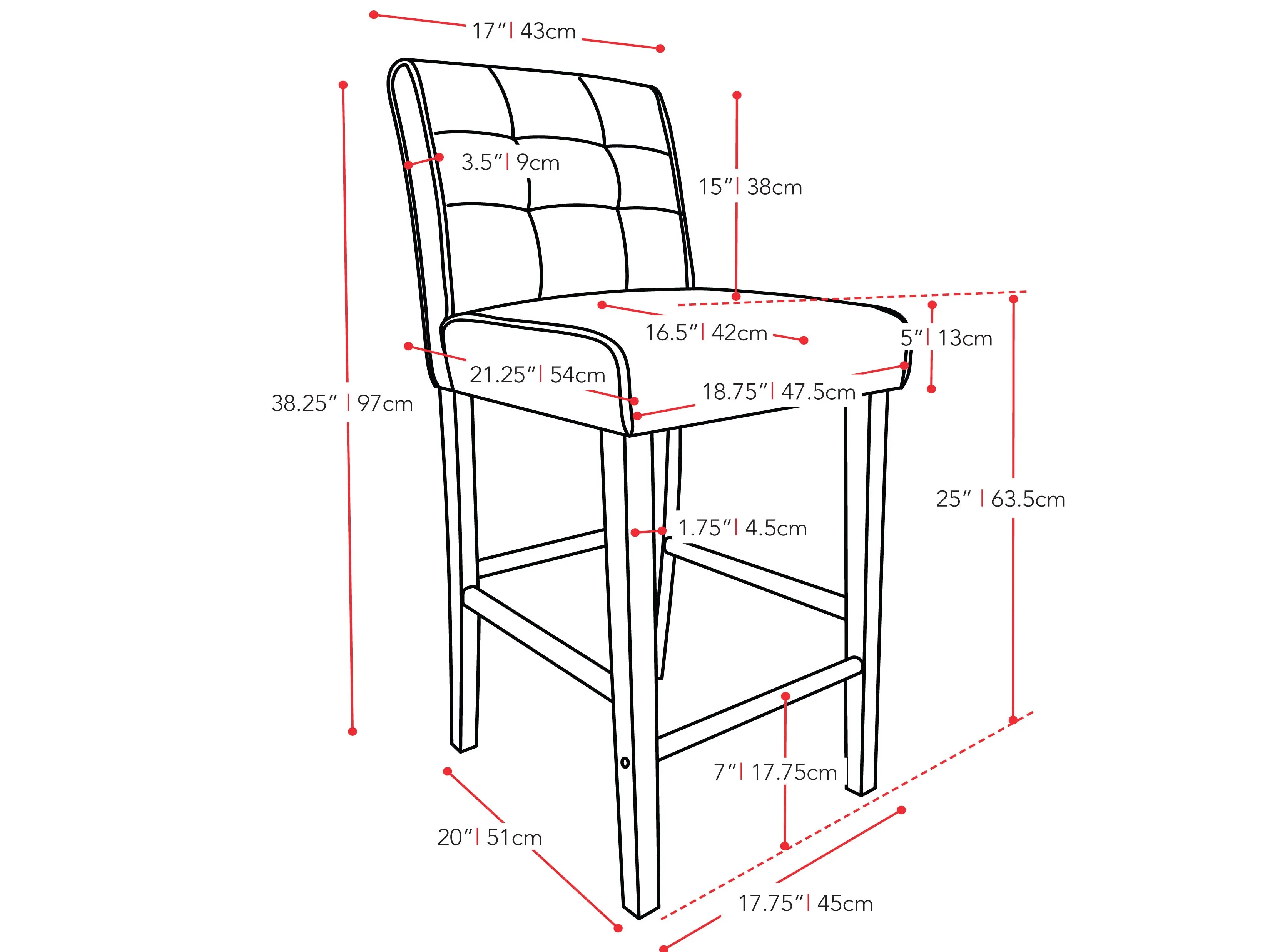 Cream Counter Height Bar Stool