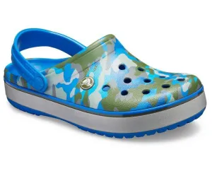 Crocband Printed Bright Cobalt/Army Green Unisex Clog-205834-4JU