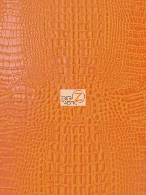 Crocodile Marine Vinyl Fabric - Auto/Boat - Upholstery Fabric / Crush Orange / By The Roll - 30 Yards