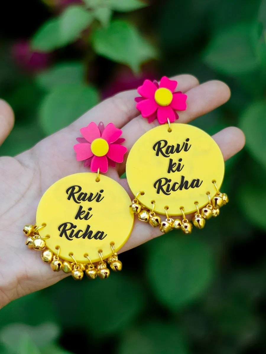 Customised Floral Ghungroo Earrings